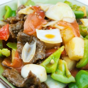 Sliced Beef with Ginger & Pineapple