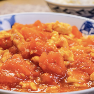 Fresh Tomato on Steam Rice