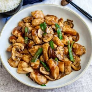 Black Pepper with Chicken Mushroom Chop Suey