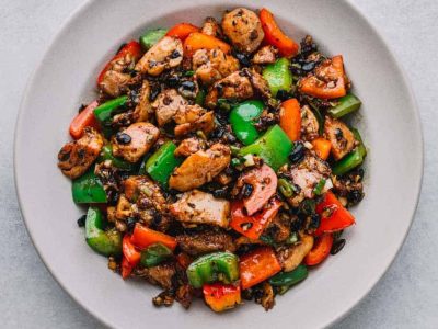 Chicken in black bean sauce