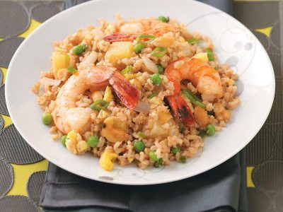 Pineapple and shrimp fried rice
